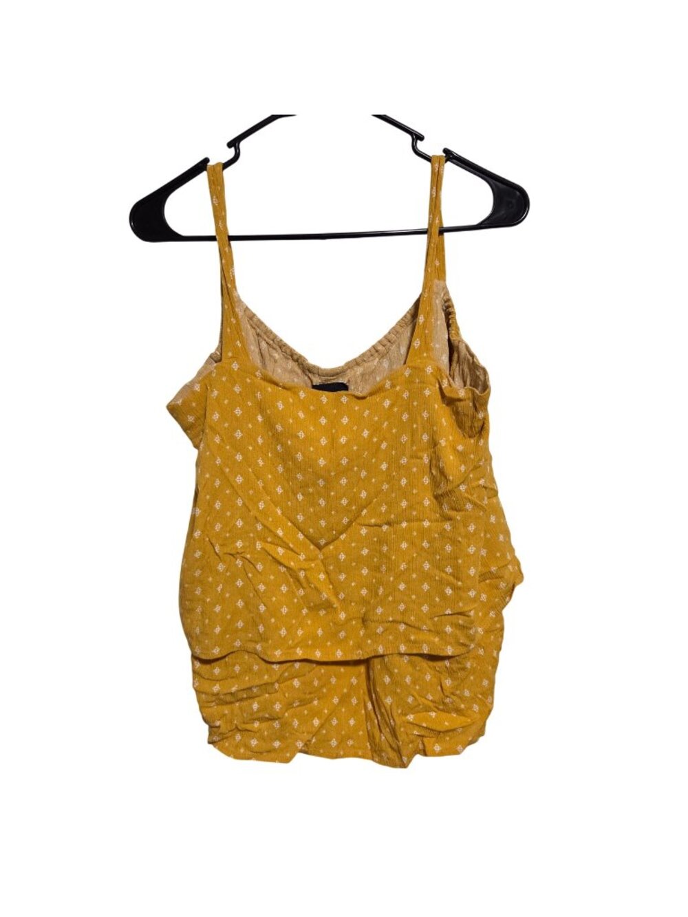 Bobeau Tiered Tank Top Size Large Mustard Yellow Festival Cottagecore Summer